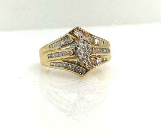 Anillo Compromiso c/diamantes 14k